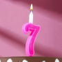 Свеча Цифра Одноцветная "7" 12см. 1шт.