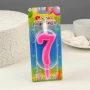 Свеча Цифра Одноцветная "7" 12см. 1шт.